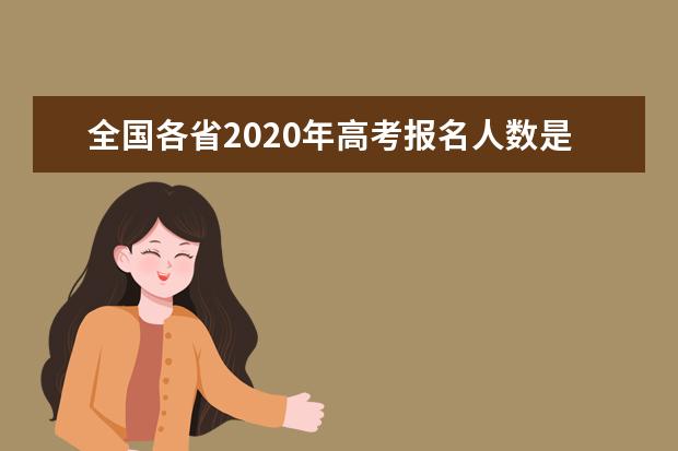 全国各省2020年高考报名人数是多少