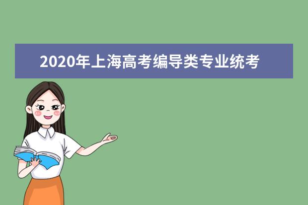 2020年上海高考编导类专业统考考试说明