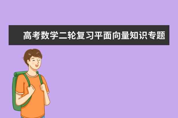 高考数学二轮复习平面向量知识专题总结
