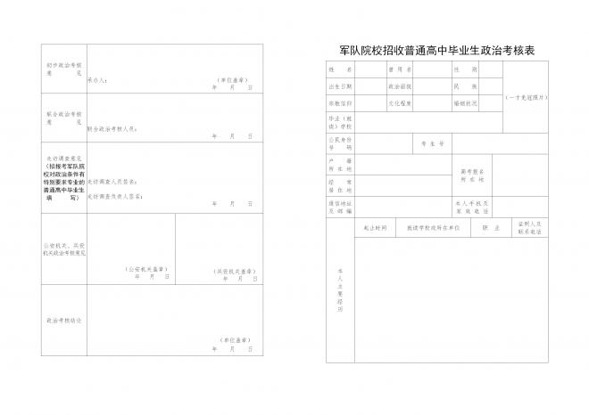 内蒙古关于做好2022年军队院校招收普通高中毕业生政治考核工作的通知 内蒙古关于做好2022年军队院校招收普通高中毕业生政治考核工作的通知
